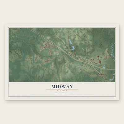 Midway, Florida map print, the full design