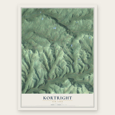 Kortright, New York map print, the full design