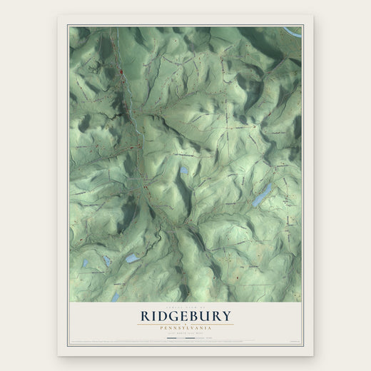 Ridgebury, Pennsylvania map print, the full design