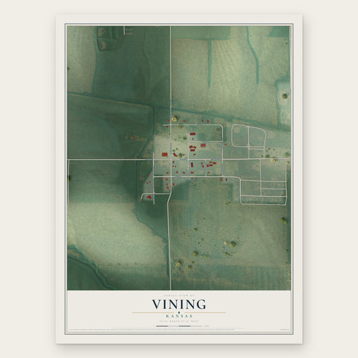 Vining, Kansas map print, the full design