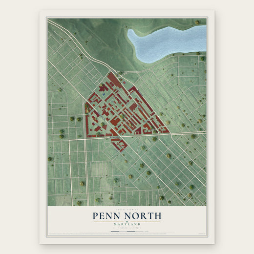 Penn North, Maryland map print, the full design