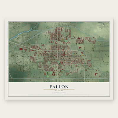 Fallon, Nevada map print, the full design