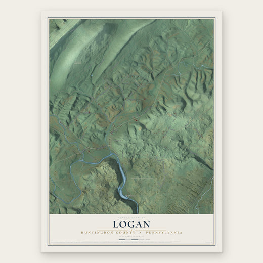Logan, Huntingdon County, Pennsylvania map print, the full design