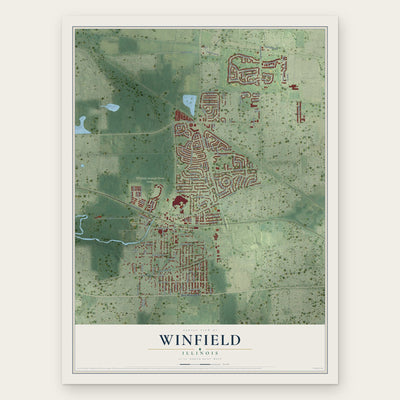 Winfield, Illinois map print, the full design