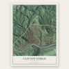 Clifton Forge, Virginia map print, the full design