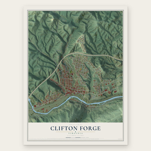 Clifton Forge, Virginia map print, the full design