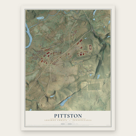 Pittston, Luzerne County, Pennsylvania map print, the full design