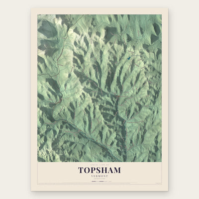 Topsham, Vermont map print, the full design