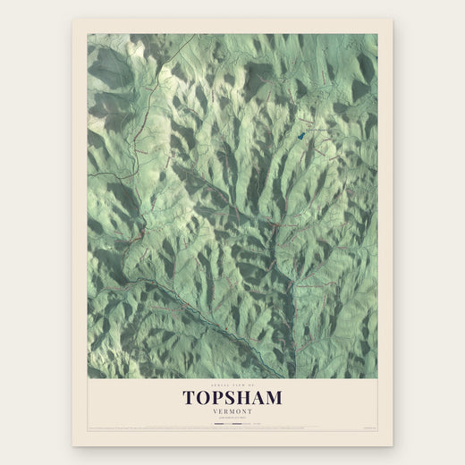 Topsham, Vermont map print, the full design