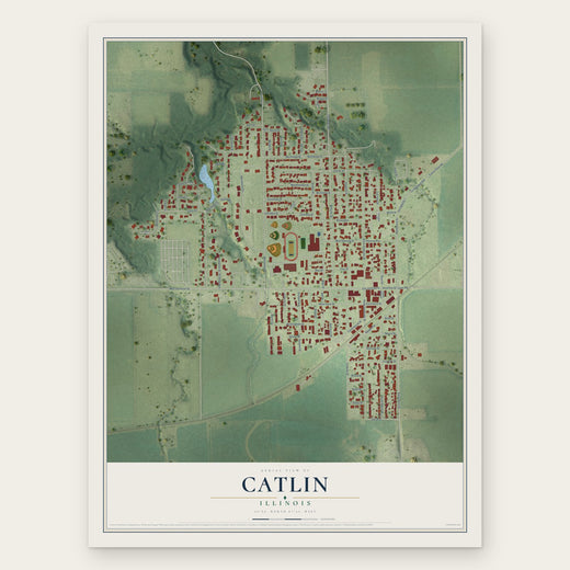 Catlin, Illinois map print, the full design