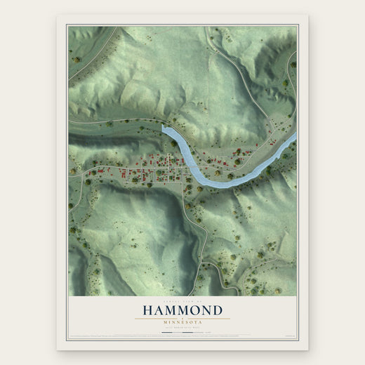 Hammond, Minnesota map print, the full design
