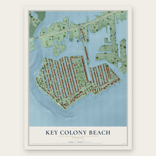 Key Colony Beach, Florida map print, the full design