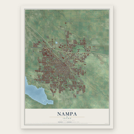 Nampa, Idaho map print, the full design