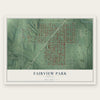 Fairview Park, Indiana map print, the full design