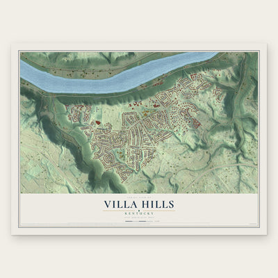 Villa Hills, Kentucky map print, the full design