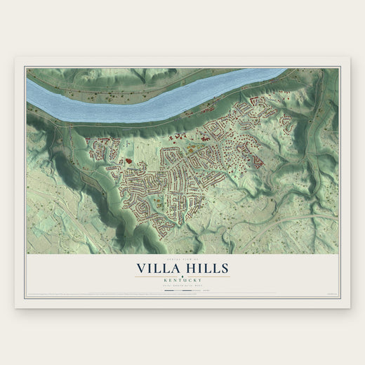 Villa Hills, Kentucky map print, the full design
