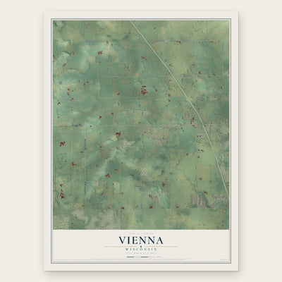 Vienna, Wisconsin map print, the full design