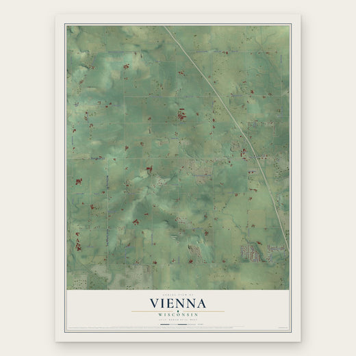 Vienna, Wisconsin map print, the full design