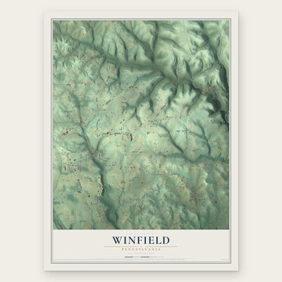 Winfield, Pennsylvania map print, the full design