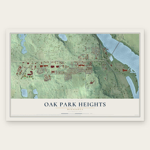 Oak Park Heights, Minnesota map print, the full design