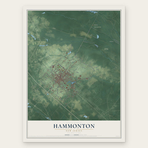 Hammonton, New Jersey map print, the full design