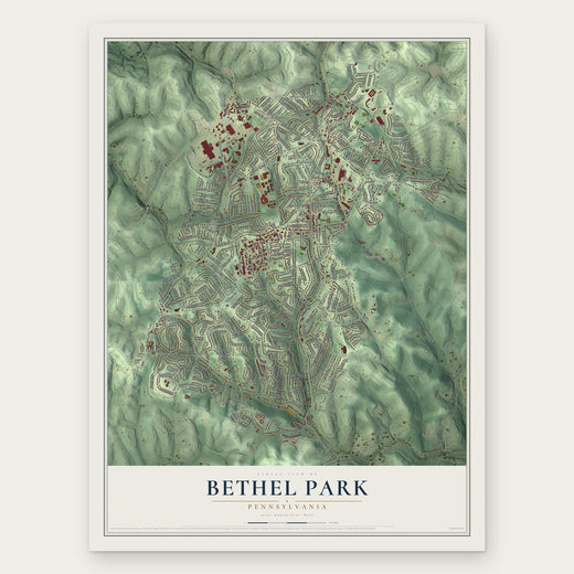 Bethel Park, Pennsylvania map print, the full design