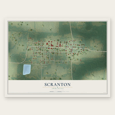 Scranton, Arkansas map print, the full design