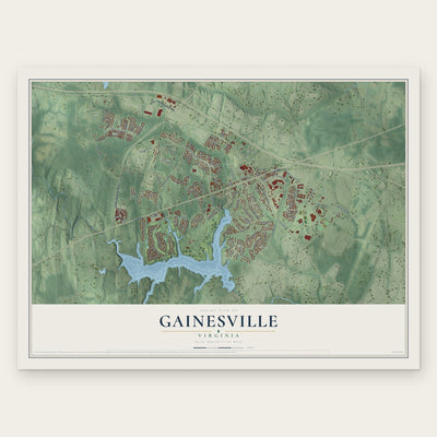 Gainesville, Virginia map print, the full design