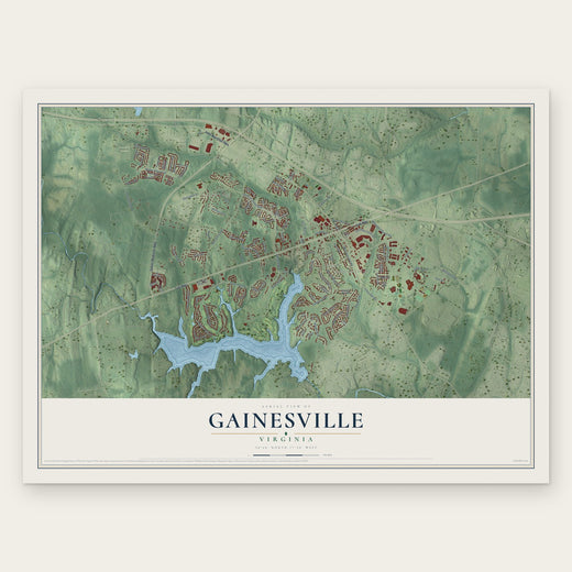 Gainesville, Virginia map print, the full design