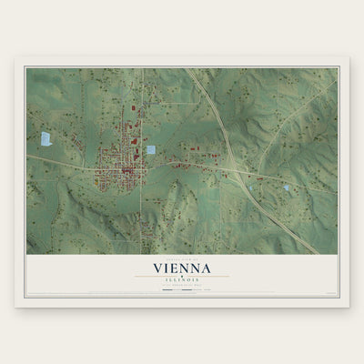 Vienna, Illinois map print, the full design