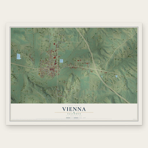 Vienna, Illinois map print, the full design