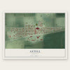 Axtell, Nebraska map print, the full design