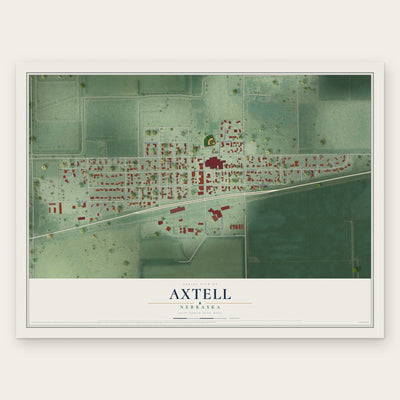 Axtell, Nebraska map print, the full design