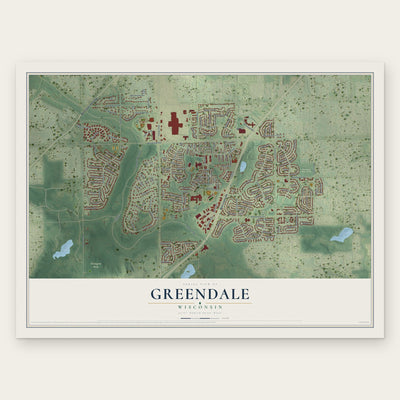 Greendale, Wisconsin map print, the full design