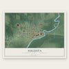 Augusta, Kalamazoo County, Michigan map print, the full design
