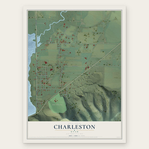 Charleston, Utah map print, the full design
