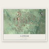 Latham, New York map print, the full design
