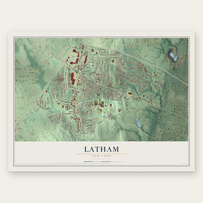 Latham, New York map print, the full design