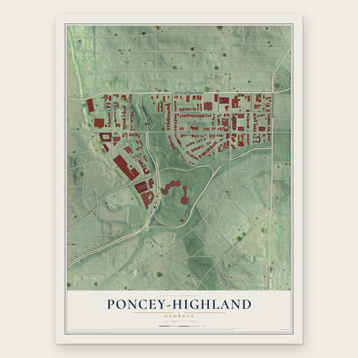Poncey-Highland, Georgia map print, the full design