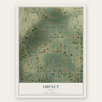 Impact, Texas map print, the full design