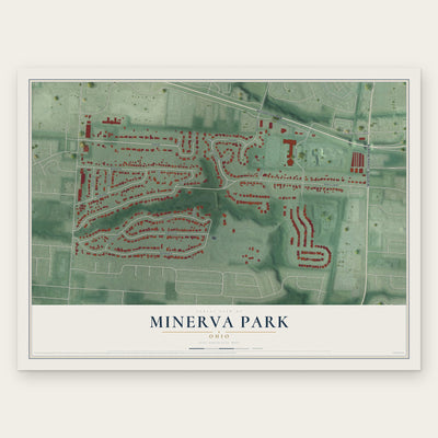 Minerva Park, Ohio map print, the full design
