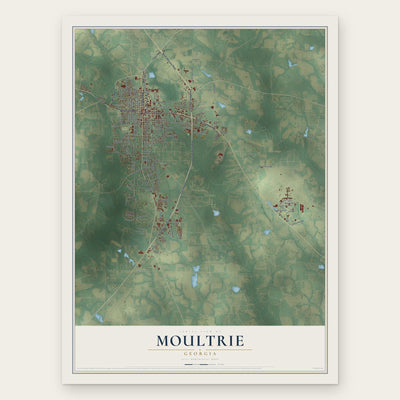 Moultrie, Georgia map print, the full design