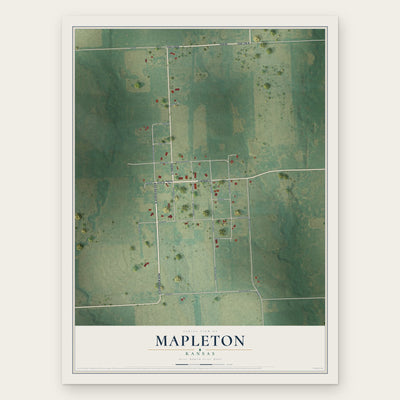 Mapleton, Kansas map print, the full design