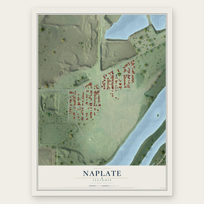 Naplate, Illinois map print, the full design