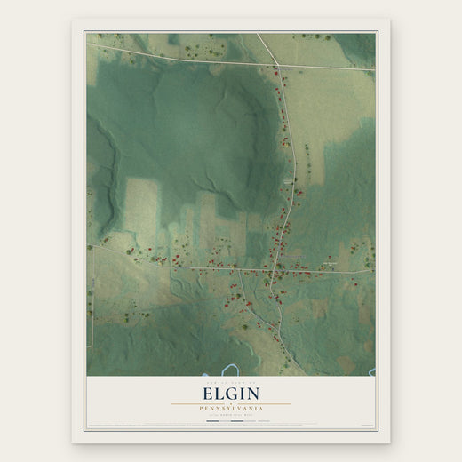 Elgin, Pennsylvania map print, the full design