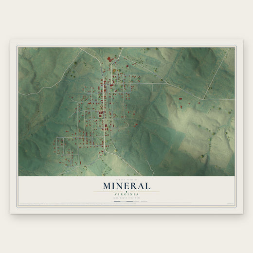 Mineral, Virginia map print, the full design