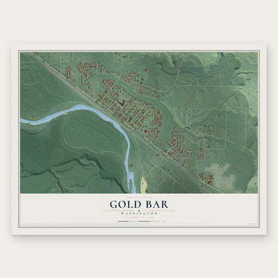 Gold Bar, Washington map print, the full design