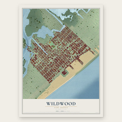 Wildwood, New Jersey map print, the full design