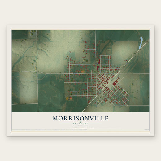 Morrisonville, Illinois map print, the full design