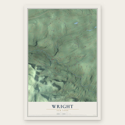 Wright, New York map print, the full design